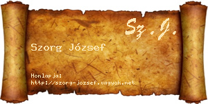 Szorg József névjegykártya